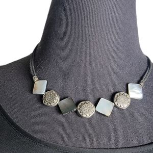 Mayan aztec corded medallion necklace